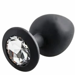 Flash Sale 🥰 Bondara&Sex Bejewelled Black Silicone Butt Plug ? 2.5, 3 Or 3.5 Inch 🛒