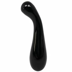 Budget 😀 Glacier Glass Black G-Spot Dildo ? 6.5 Inch 🧨